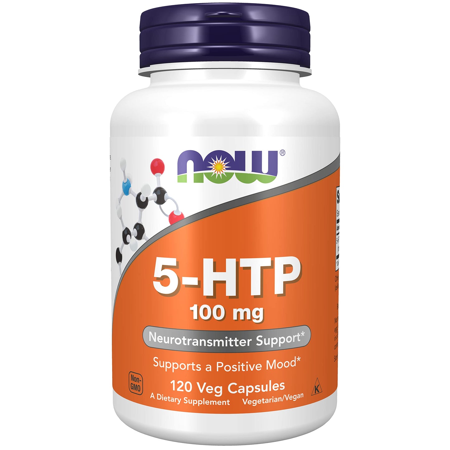 NOW Foods 5-HTP 100 mg Mega-Value 2-Pack | 120 Veggie Caps | NOW Supplements