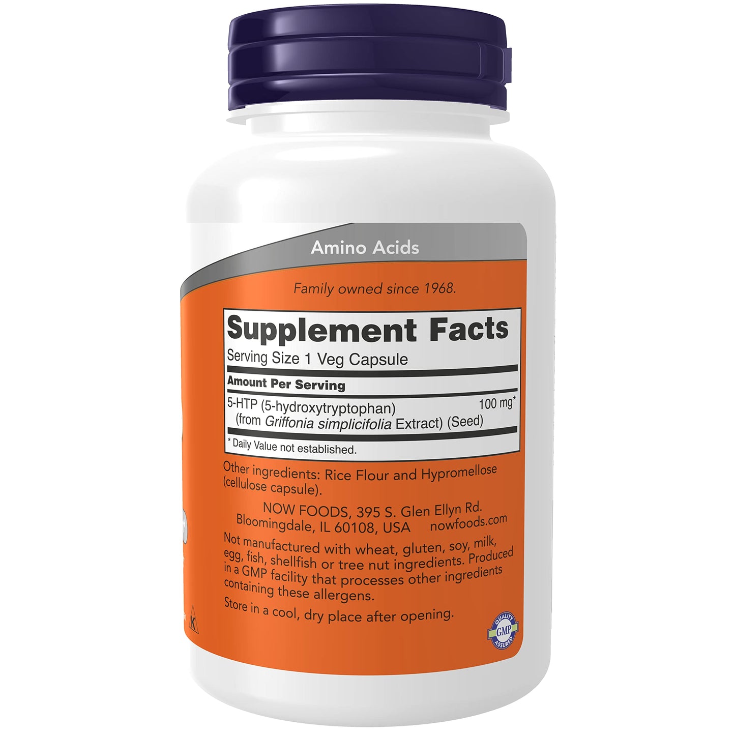 NOW Foods 5-HTP 100 mg Mega-Value 2-Pack | 120 Veggie Caps | NOW Supplements