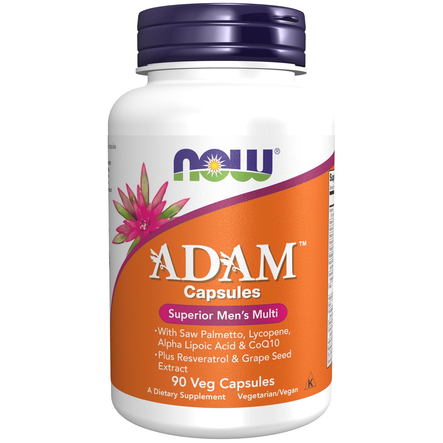 NOW ADAM Men’s Multivitamin – Saw Palmetto, Lycopene, CoQ10, Resveratrol | 90 Veg Capsules