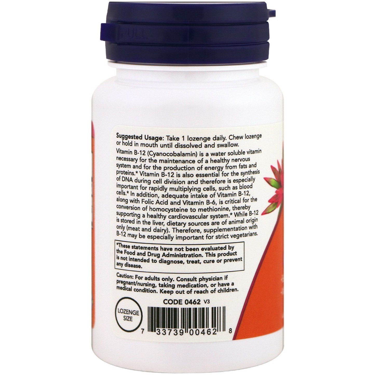NOW B-12 5,000 mcg Methyl B-12 Lozenges, 60 Count