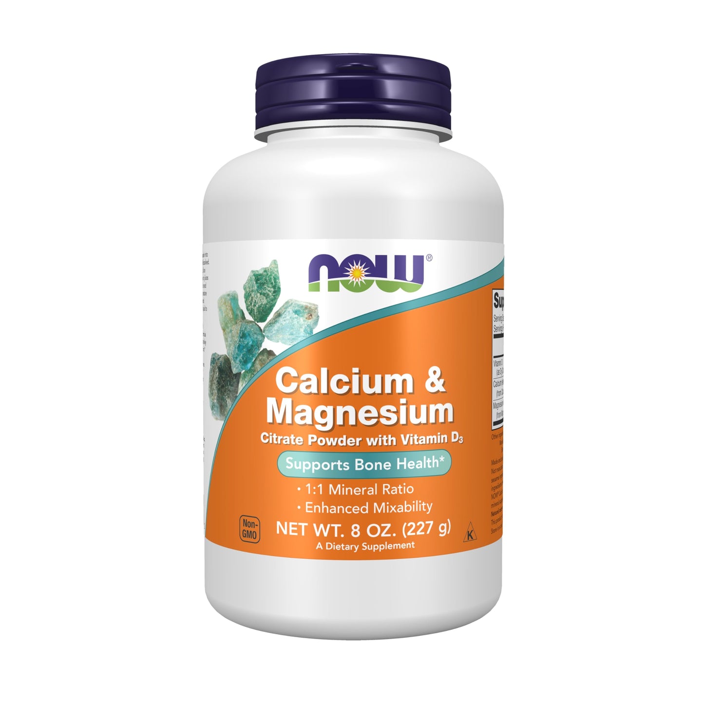 NOW Foods Calcium & Magnesium Citrate Powder with Vitamin D3, 8-Ounce – Bone Health