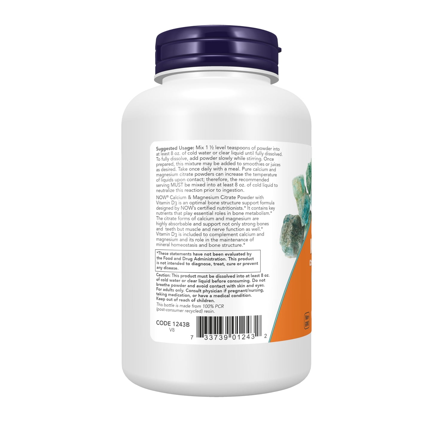 NOW Foods Calcium & Magnesium Citrate Powder with Vitamin D3, 8-Ounce – Bone Health