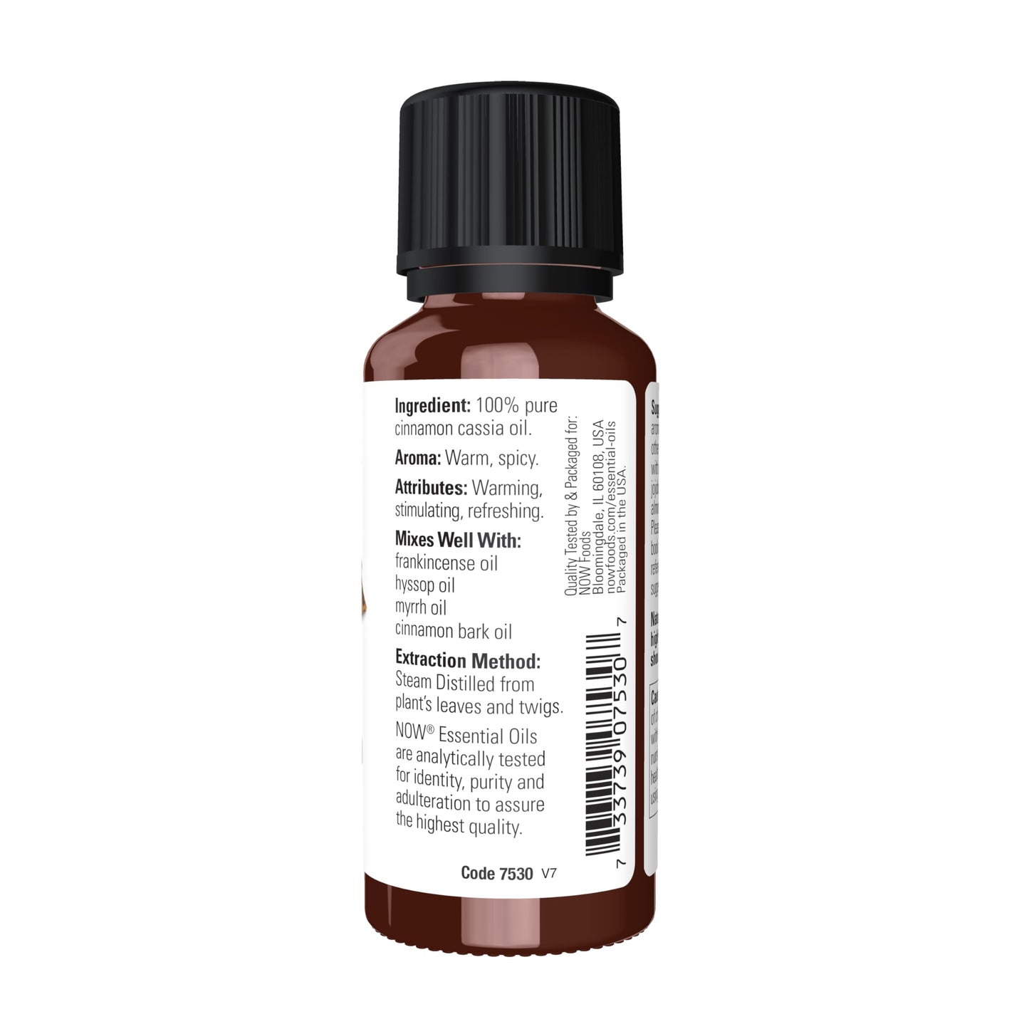 NOW Cinnamon Cassia Essential Oil – 100% Pure, Steam Distilled, 1 oz