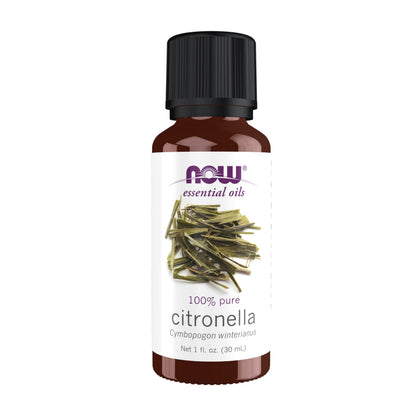 NOW Essential Oils Citronella Oil – Freshening Aromatherapy Scent, Steam Distilled, 1-Ounce