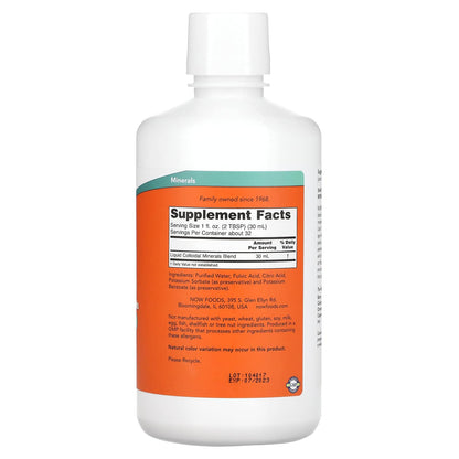 NOW Foods Colloidal Minerals Liquid - Plant Derived Trace Minerals, 32 oz