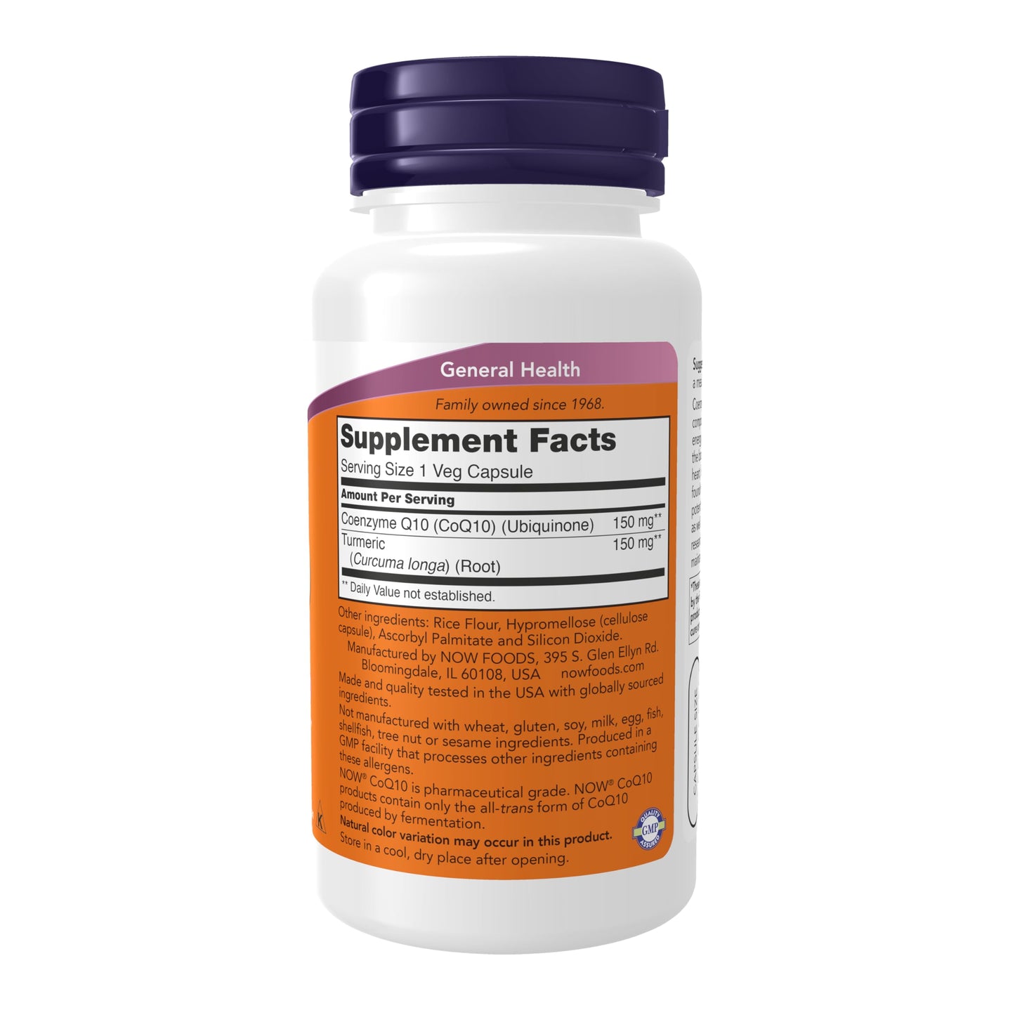 NOW Supplements CoQ10 150 mg – Pharmaceutical Grade, All-Trans, Fermentation, 100 Veg Capsules