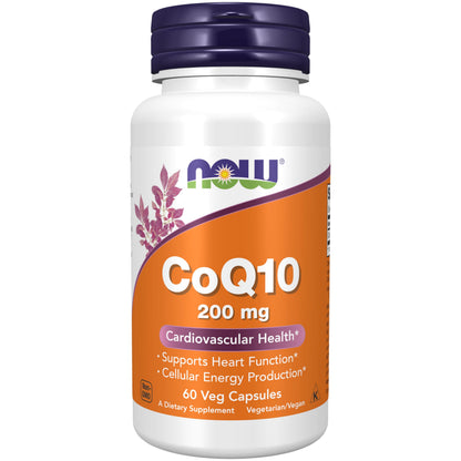 NOW Foods CoQ10 200 mg Veg Capsules – Cardiovascular Health*, 60 Veg Capsules