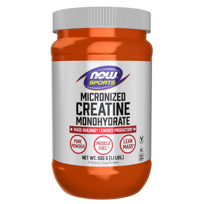 NOW Foods Micronized Creatine Monohydrate Powder 500 g (1.1 lb) – Mass Building & Energy Production