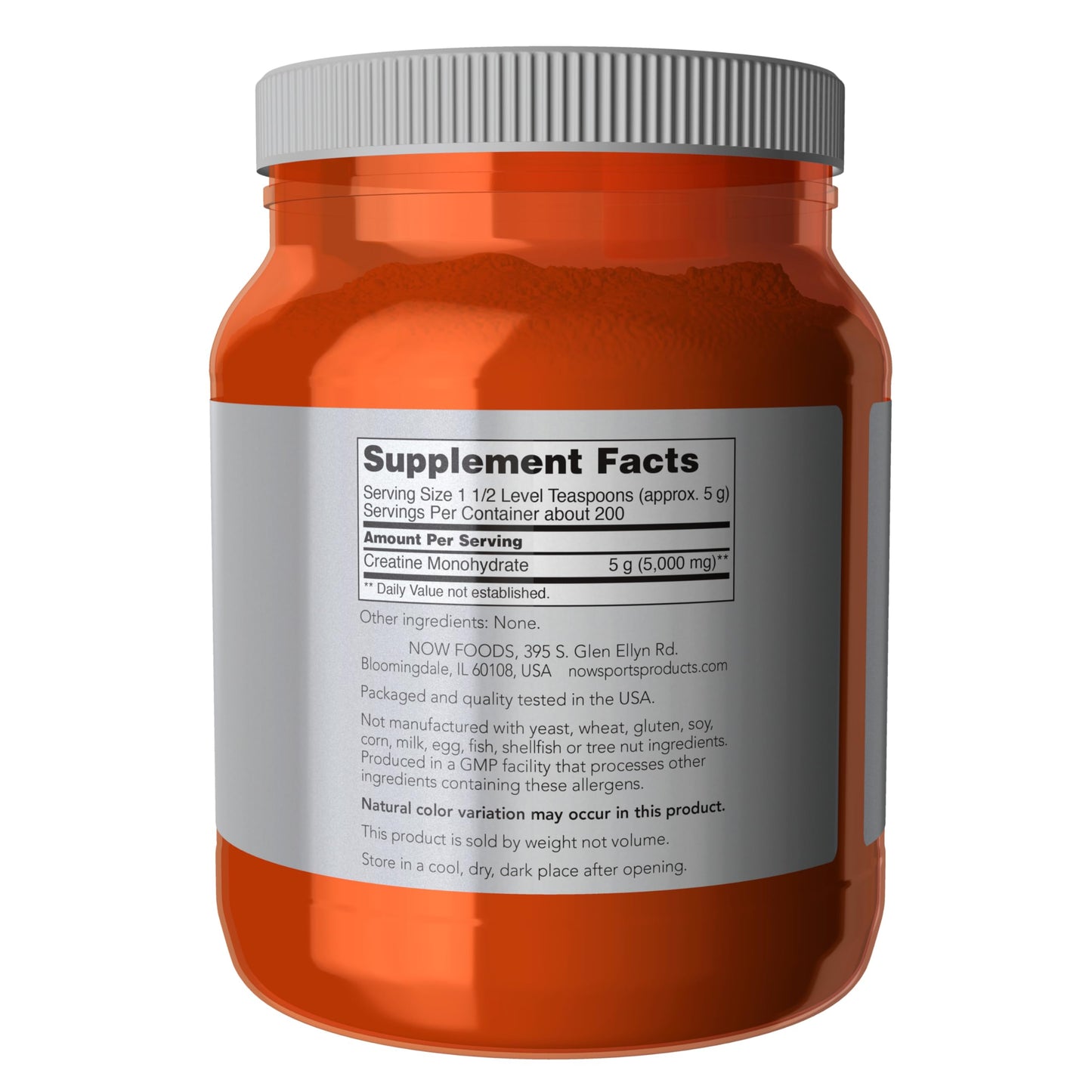 NOW Foods Creatine Monohydrate Powder – Mass Building & Energy Production, 2.2 lb