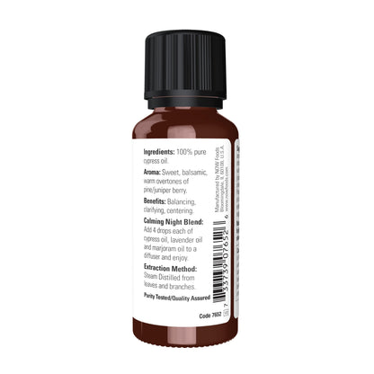 NOW Cypress Essential Oil | Balancing Aromatherapy, 100% Pure, Vegan, 1 oz