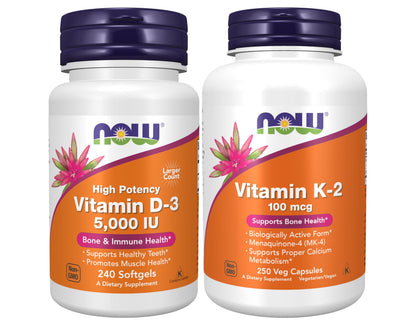 Now Supplements Bundle: Vitamin D-3 5,000 IU & Vitamin K-2 MK-4
