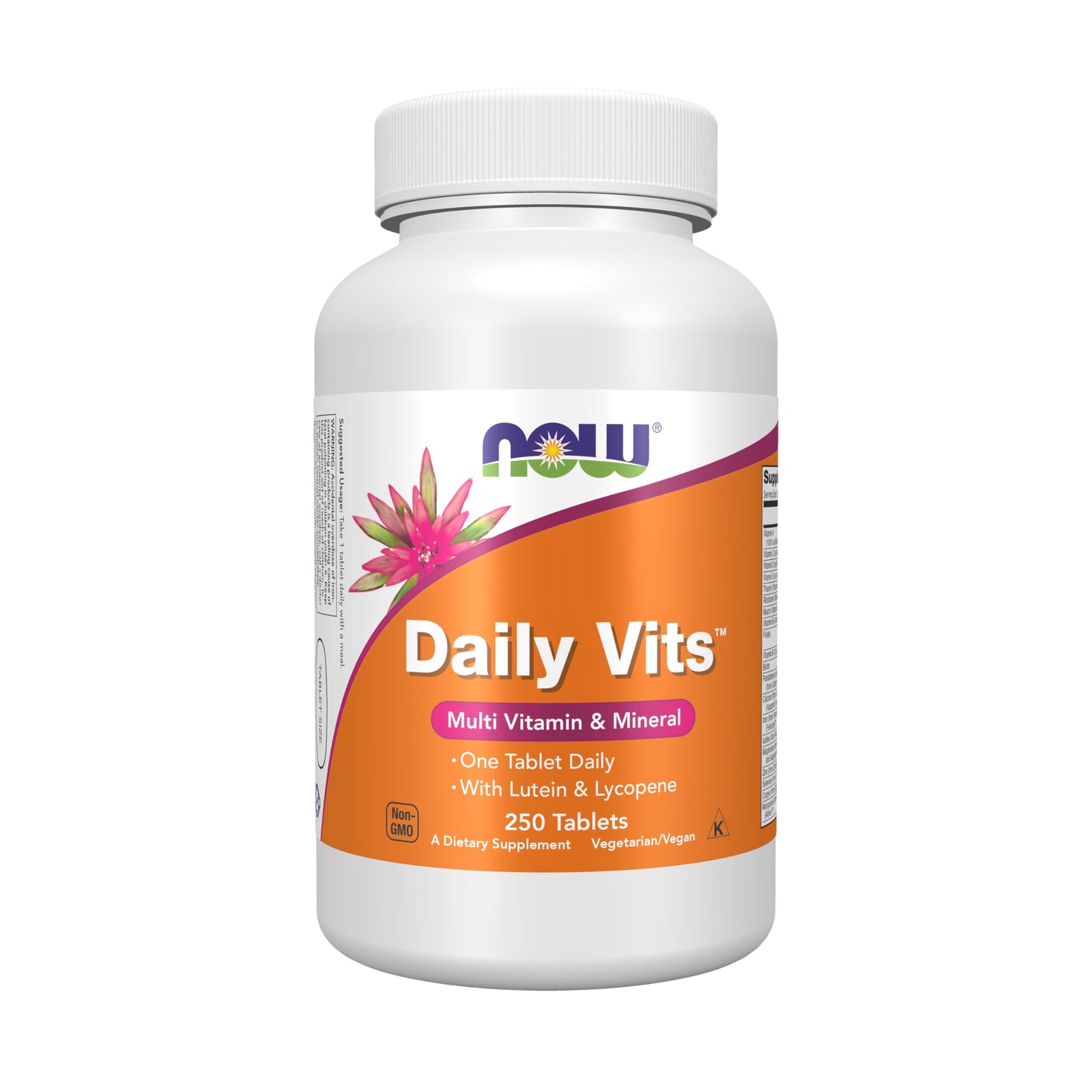 NOW Foods Daily Vits – One Tablet Daily with Lutein & Lycopene, 250 Tablets
