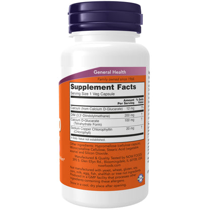 NOW Foods DIM 200 with Calcium D-Glucarate – 90 Veg Capsules | Hormone Support