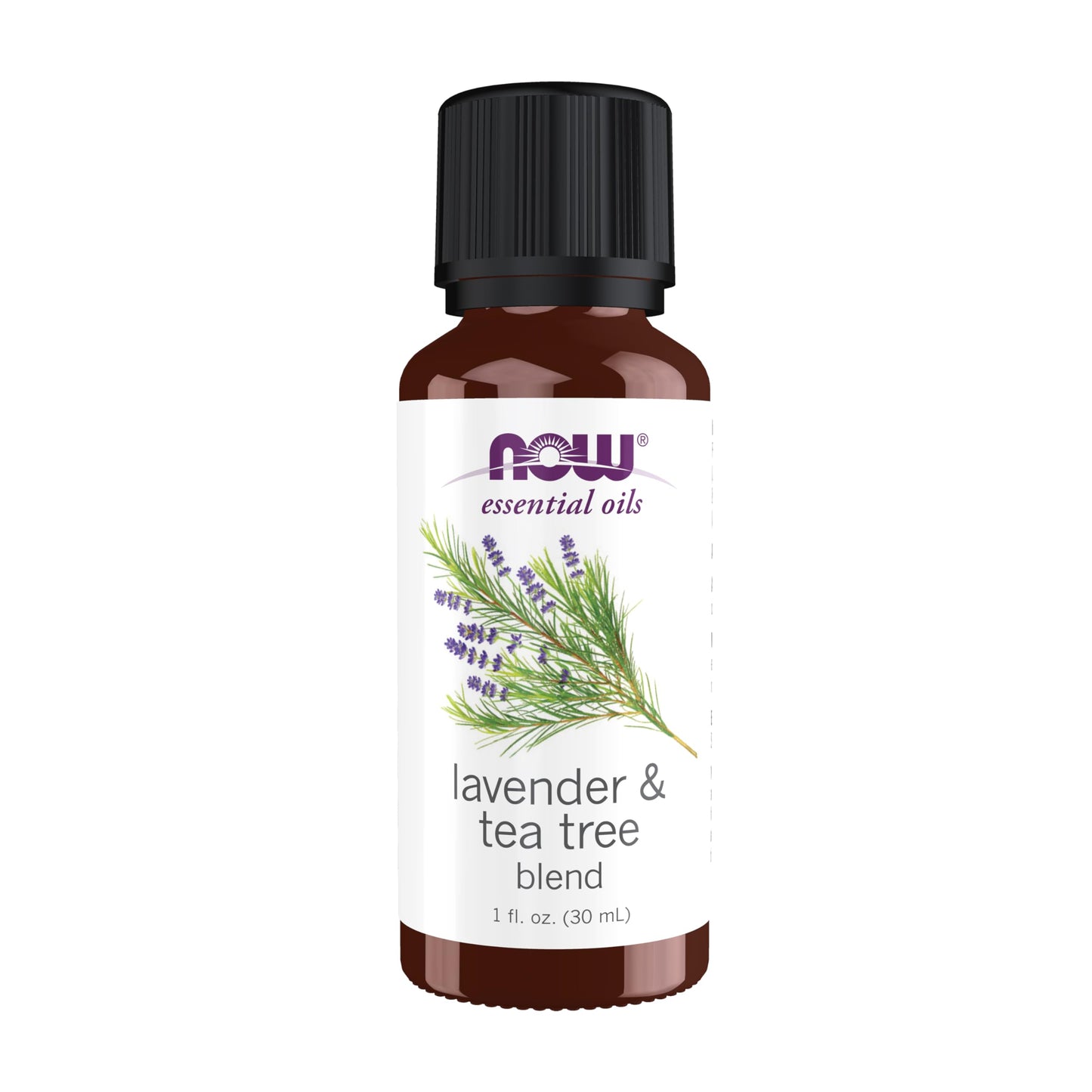 NOW Essential Oils Lavender & Tea Tree – Aromatherapy Blend, 1-Ounce, Vegan, Child-Resistant Cap