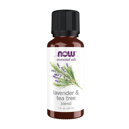 NOW Essential Oils Lavender & Tea Tree – Aromatherapy Blend, 1-Ounce, Vegan, Child-Resistant Cap