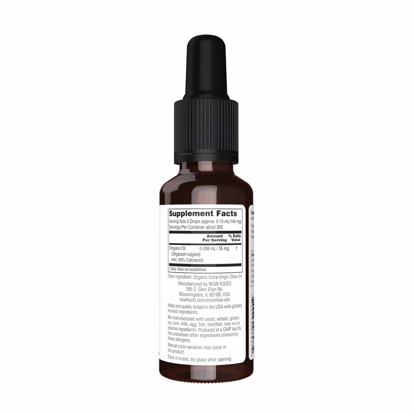 NOW Essential Oils Oil of Oregano 25% Blend in Olive Oil 1 oz