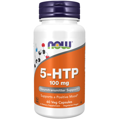 NOW Foods 5-HTP 100 mg, 60 Veg Capsules | Neurotransmitter Support & Mood