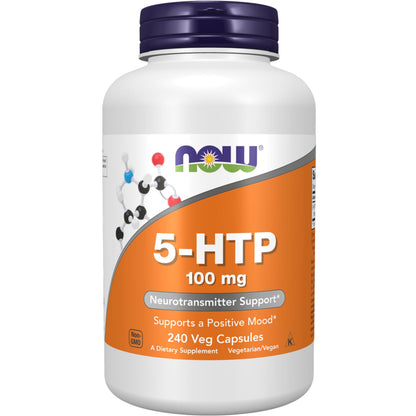 NOW Foods 5-HTP 100 mg - Neurotransmitter Support* - 240 Veg Capsules