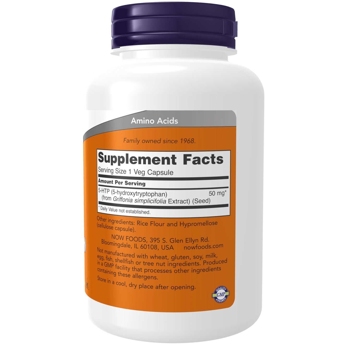 NOW Foods 5-HTP 50 mg, 180 Veg Capsules | Neurotransmitter Support
