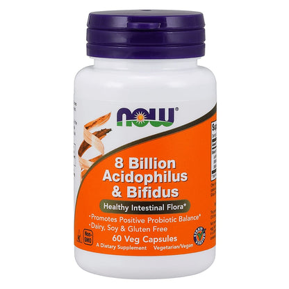 8 Billion Acidophilus & Bifidus 8 Billion CFU 60 Veg Capsules - Now Foods
