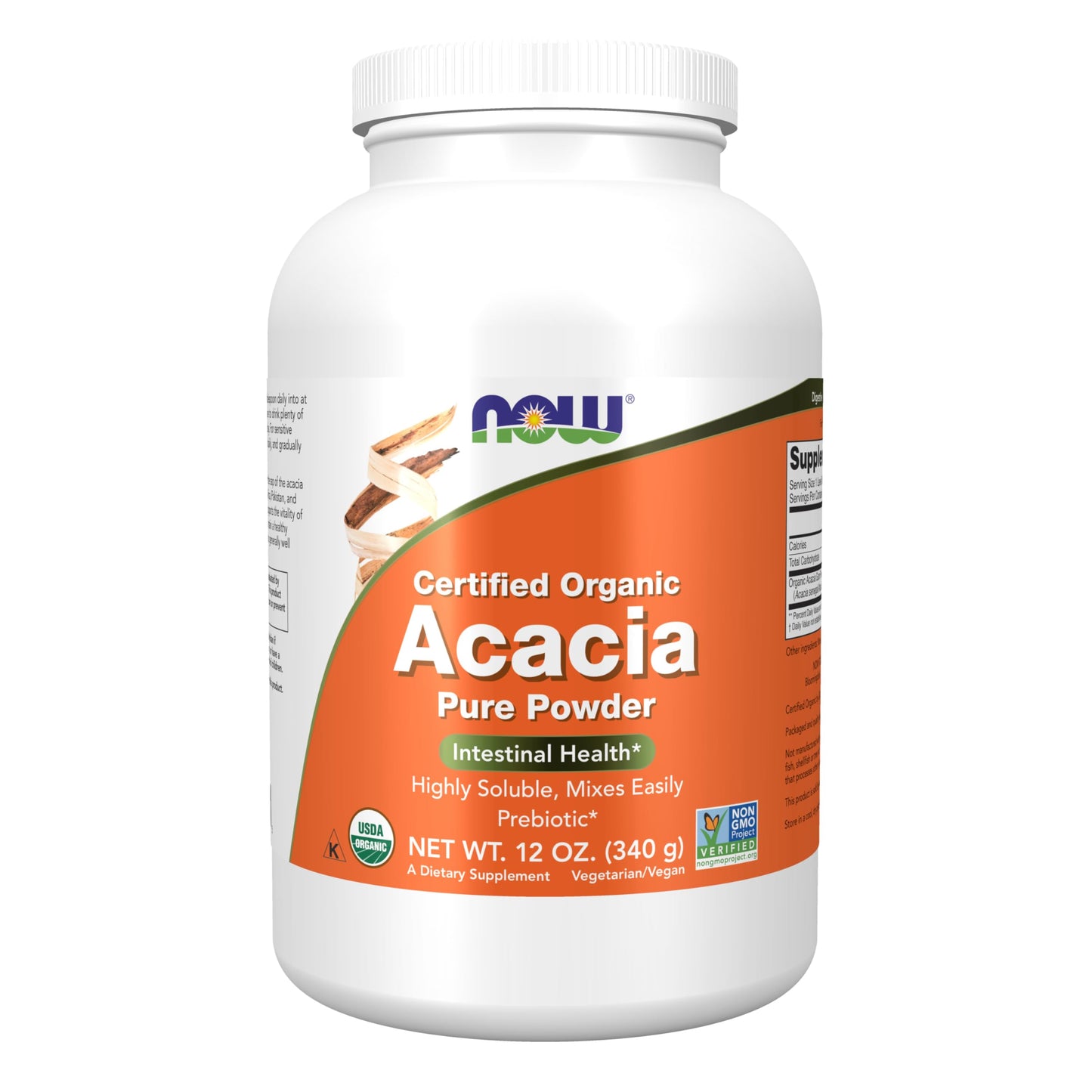NOW Foods Acacia Pure Powder – Organic, Highly Soluble, 12 oz