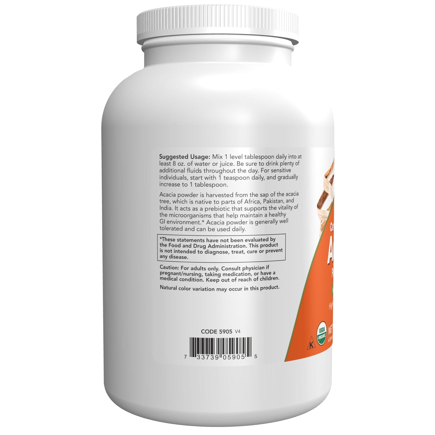 NOW Foods Acacia Pure Powder – Organic, Highly Soluble, 12 oz