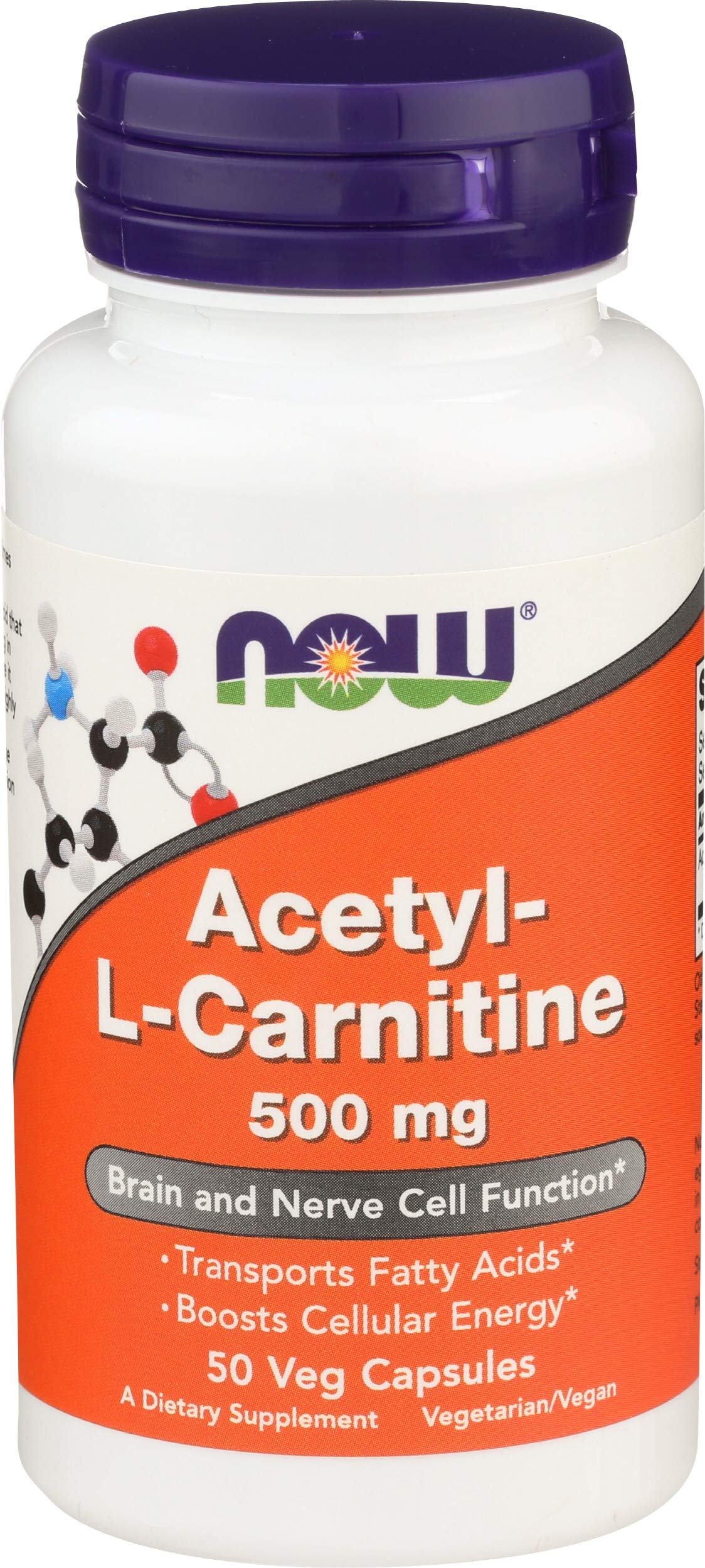 NOW Foods Acetyl L-Carn 500 mg Capsules – 50 Count