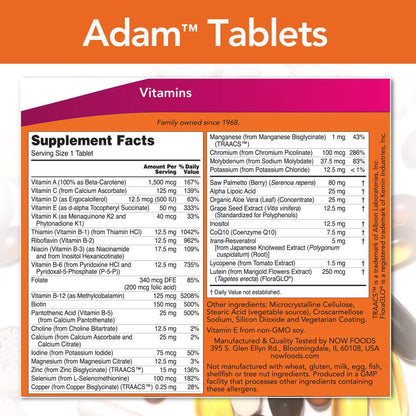 Now Foods Adam Men's Multivitamin 120 Tabs | Men's Health Support