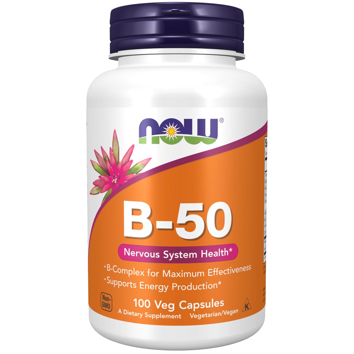 NOW Foods B-50 Vitamin B-Complex | Energy Production & Nervous System Support | 100 Veg Capsules