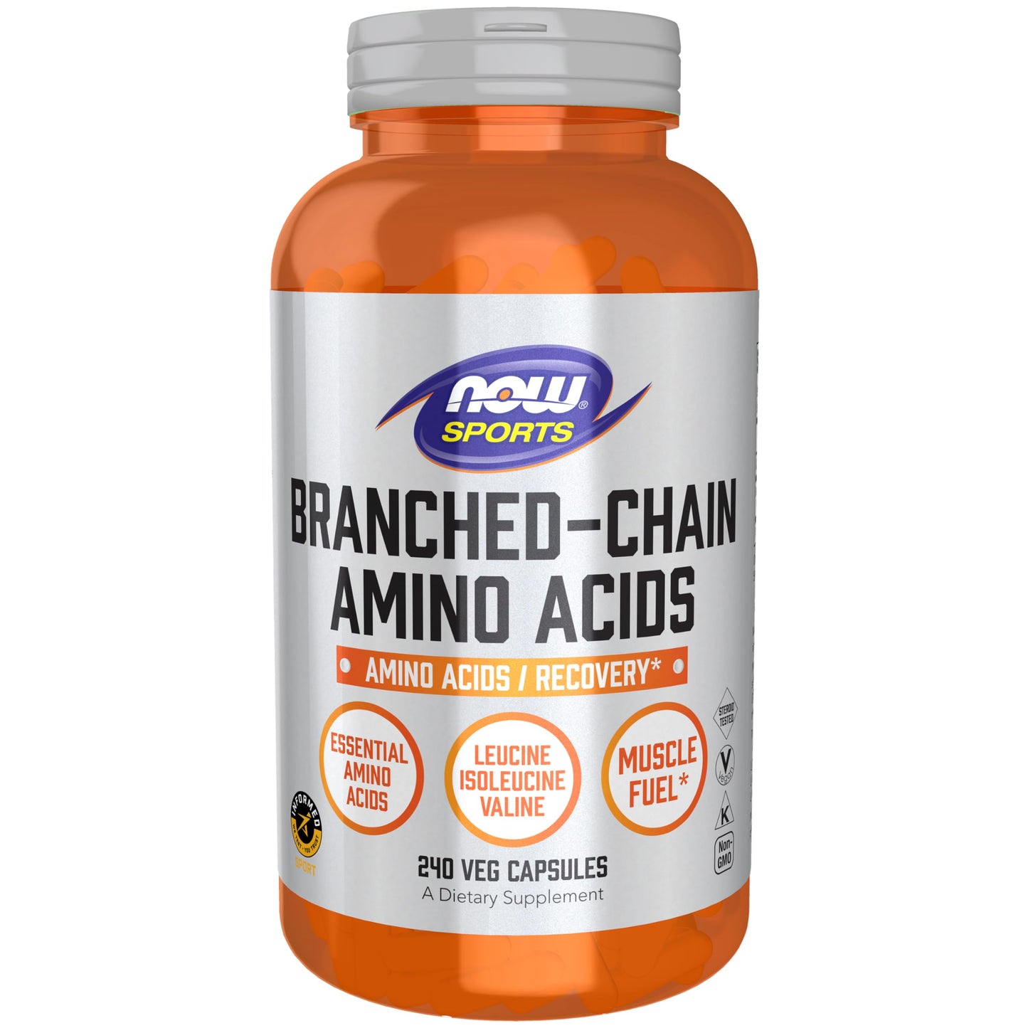 NOW Foods Sports Nutrition BCAAs with Leucine, Isoleucine & Valine | 240 Veg Capsules