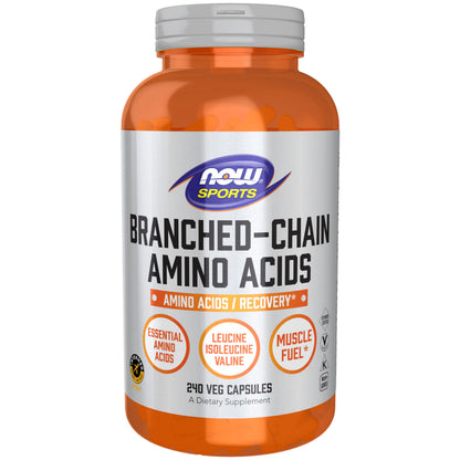 NOW Foods Sports Nutrition BCAAs with Leucine, Isoleucine & Valine | 240 Veg Capsules