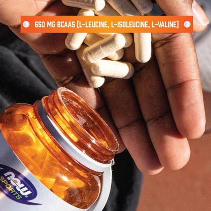 NOW Foods BCAAs 120 Veg Capsules – Leucine, Isoleucine & Valine