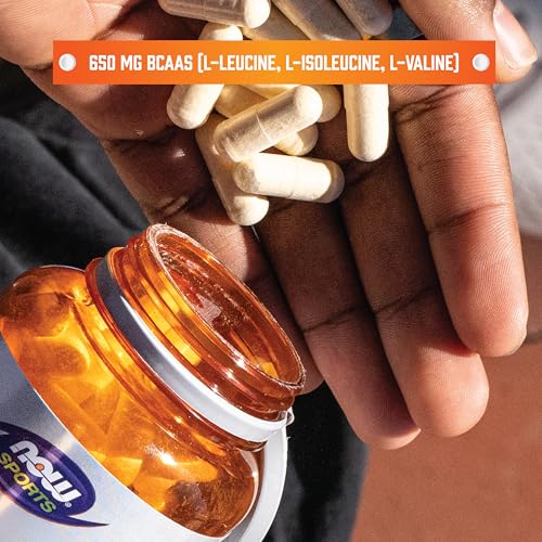 NOW Foods Sports Nutrition BCAAs with Leucine, Isoleucine & Valine | 240 Veg Capsules