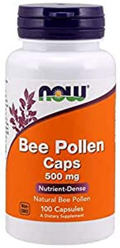 NOW Foods Bee Pollen 500 mg - 100 Capsules | 100 Count