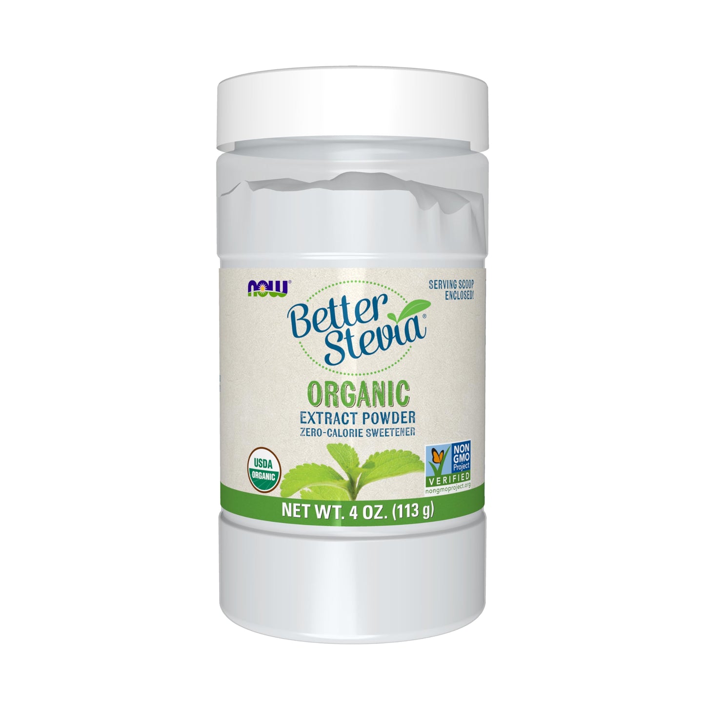 NOW Foods BetterStevia Organic Zero-Calorie Extract Powder - 4 oz | Keto Friendly