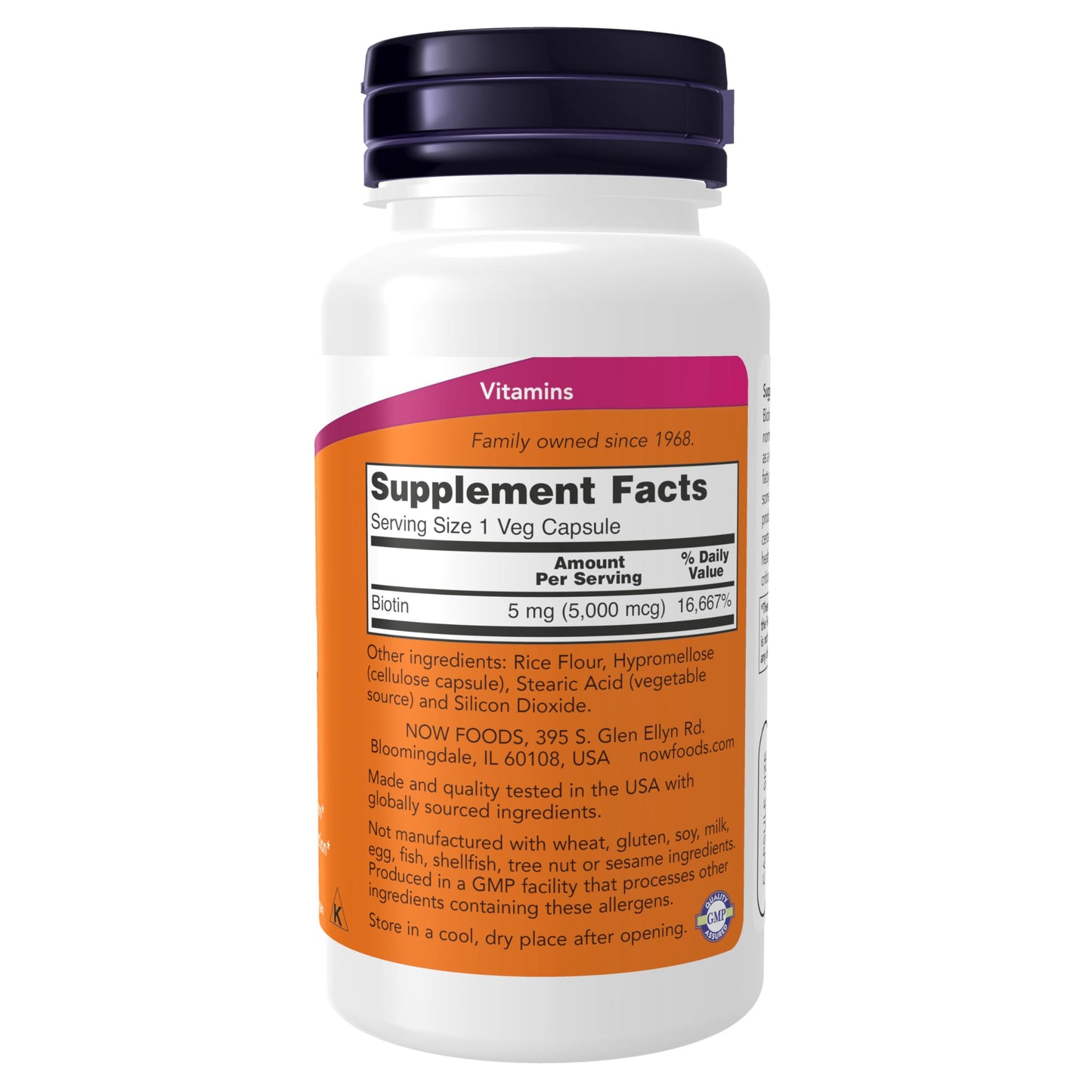 NOW Foods Biotin 5,000 mcg – 60 Veg Capsules | Hair, Skin, Nails