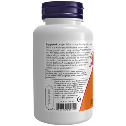 NOW Foods Biotin 5000 mcg Capsules – 120 Count