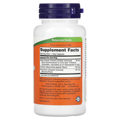 NOW Foods Black Cohosh 80 mg - Menopause Support (2.5% Extract)