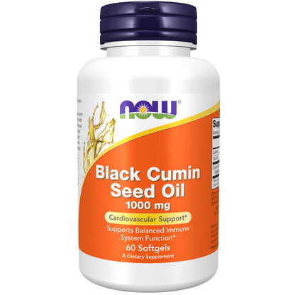 NOW Foods Black Cumin Seed Oil 1,000 mg – Cardiovascular Support*, 60 Softgels