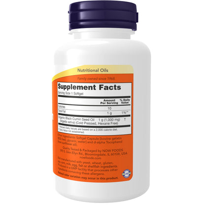 NOW Foods Black Cumin Seed Oil 1,000 mg – Cardiovascular Support*, 60 Softgels