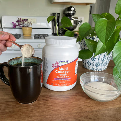 NOW Foods Multi Collagen Protein (Types I, II & III) – 16 oz Bone, Joint & Skin Health