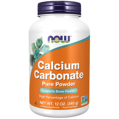 NOW Foods Calcium Carbonate Powder - High Calcium for Bone Health, 12 oz