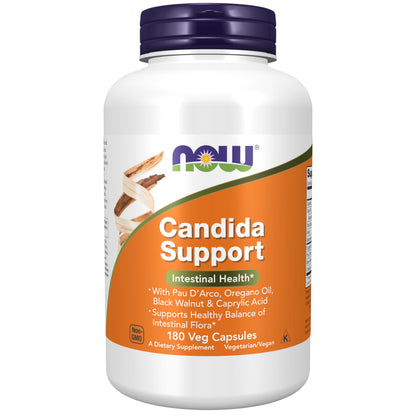 NOW Foods Candida Support - 180 Vegetarian Capsules | Intestinal Flora Balance