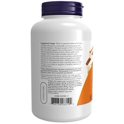 NOW Foods Candida Support - 180 Vegetarian Capsules | Intestinal Flora Balance