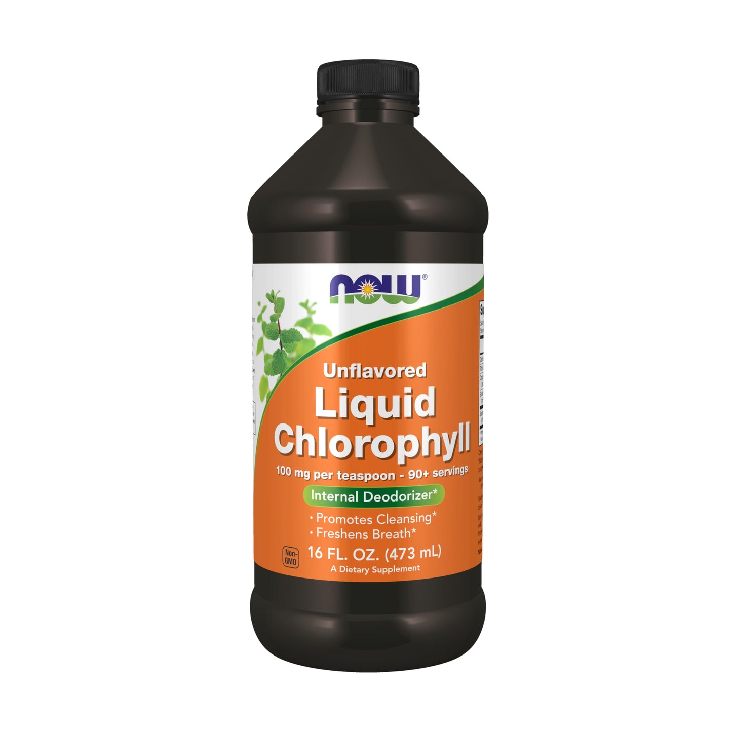 NOW Foods Chlorophyll Liquid, Unflavored, 100 mg/Teaspoon, 16 fl oz