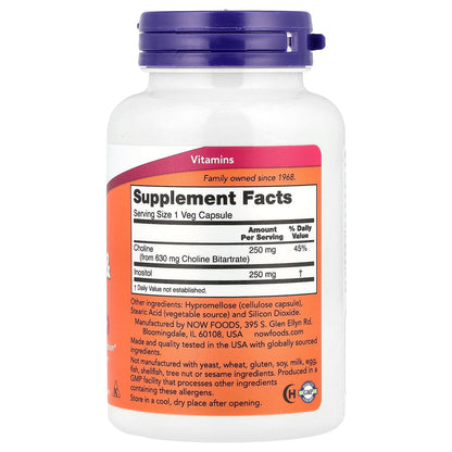 Now Foods Choline & Inositol 500 mg - 100 Caps