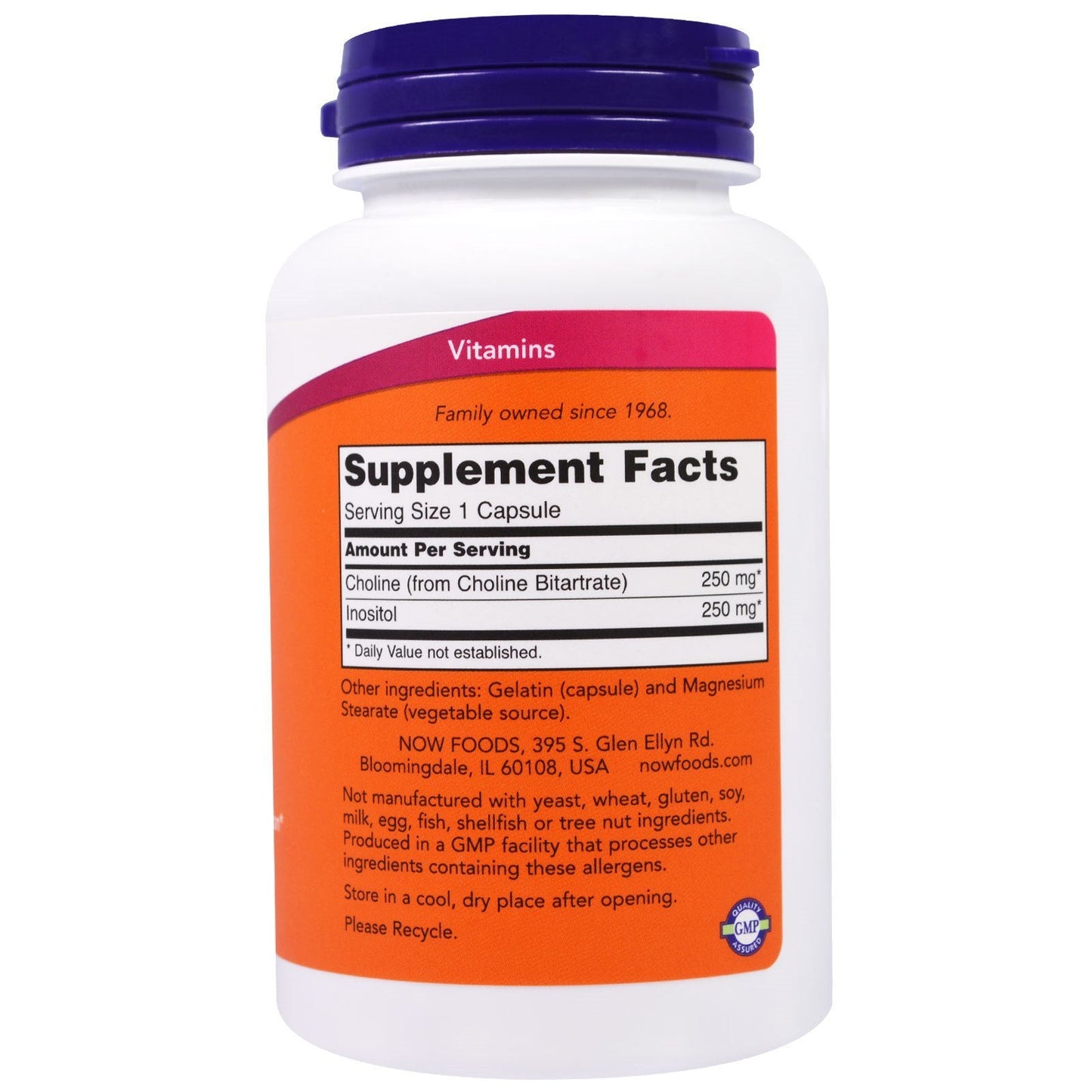 Now Foods Choline & Inositol 500 mg (3 Pack) – 100 Capsules | Nervous System Support