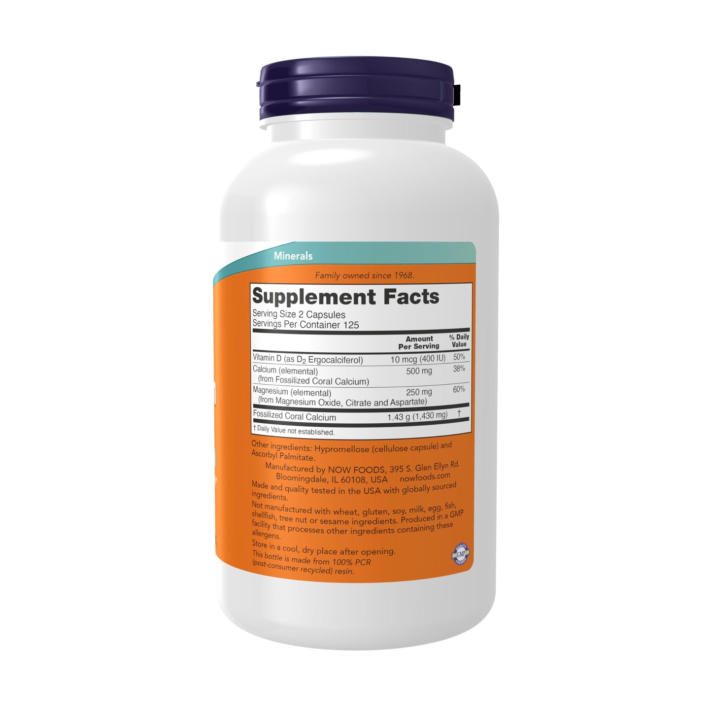 NOW Foods Coral Calcium Plus – Bone Health & pH Balance | 250 Veg Capsules