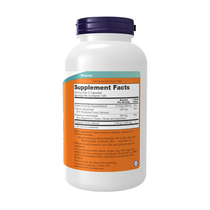NOW Foods Coral Calcium Plus – Bone Health & pH Balance | 250 Veg Capsules