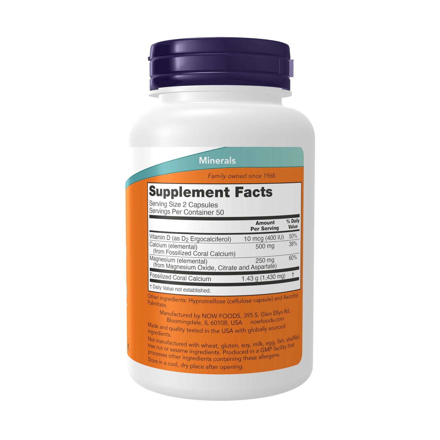 NOW Foods Coral Calcium Plus - Bone Health & pH Balance | 100 Veg Capsules